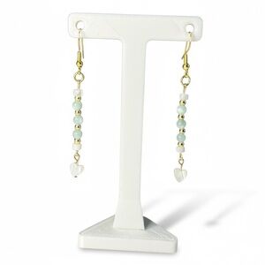 Elegant Gemstone Heart Dangle Gemstone Earrings